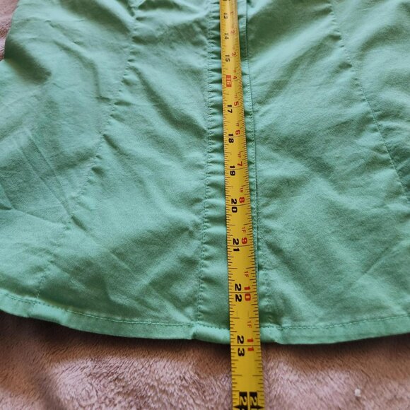 ATTENTION green collared shirt short sleeve button-up front Sz S preppy classic - Picture 8 of 8